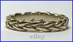 James Avery 14k Yellow Gold Braided Eternity Ring Unisex Band 3.5mm Size 10