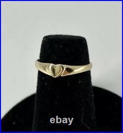 James Avery 14k Yellow Gold Cherished Heart Ring Size 3.5 Pinky / Childs RETIRED