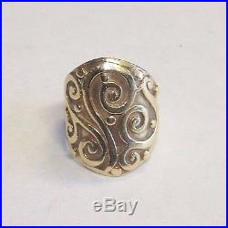 James Avery 14k Yellow Gold Closed Sorrento Ring Swirl Scroll size 7