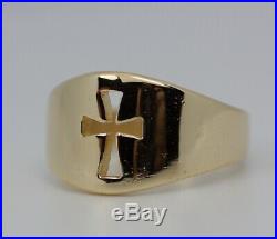 James Avery 14k Yellow Gold Cross Crosslet Design Ring Size 9