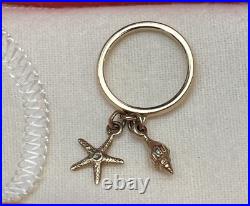 James Avery 14k Yellow Gold Dangle Ring With Retire James Avery Starfish Shell