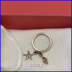 James Avery 14k Yellow Gold Dangle Ring With Retire James Avery Starfish Shell