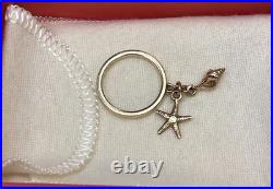 James Avery 14k Yellow Gold Dangle Ring With Retire James Avery Starfish Shell