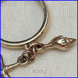 James Avery 14k Yellow Gold Dangle Ring With Retire James Avery Starfish Shell
