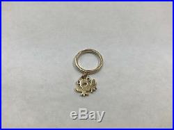 James Avery 14k Yellow Gold Dangle Ring with Frog Charm Size 2.5 JA38