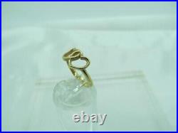 James Avery 14k Yellow Gold Double Heart Design Sweetheart Ring Size 4