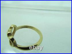 James Avery 14k Yellow Gold Double Heart Design Sweetheart Ring Size 4