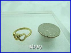 James Avery 14k Yellow Gold Double Heart Design Sweetheart Ring Size 4