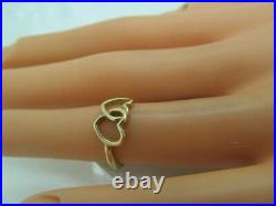 James Avery 14k Yellow Gold Double Heart Design Sweetheart Ring Size 4