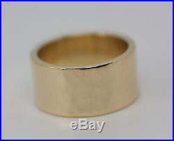 James Avery 14k Yellow Gold Hammer Finish Wedding Band 9.5mm Ring Size 6