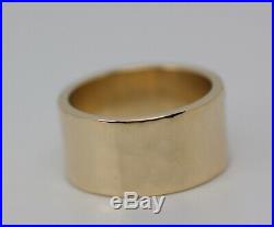 James Avery 14k Yellow Gold Hammer Finish Wedding Band 9.5mm Ring Size 6