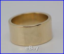 James Avery 14k Yellow Gold Hammer Finish Wedding Band 9.5mm Ring Size 6