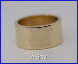 James Avery 14k Yellow Gold Hammer Finish Wedding Band 9.5mm Ring Size 6