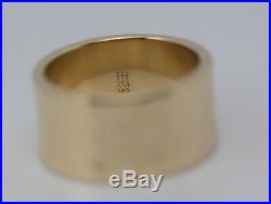 James Avery 14k Yellow Gold Hammer Finish Wedding Band 9.5mm Ring Size 6