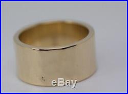 James Avery 14k Yellow Gold Hammer Finish Wedding Band 9.5mm Ring Size 6