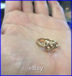 James Avery 14k Yellow Gold Heart Knot Ring Size 8.5 6.6 grams