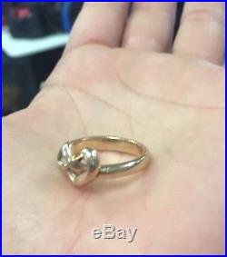 James Avery 14k Yellow Gold Heart Knot Ring Size 8.5 6.6 grams