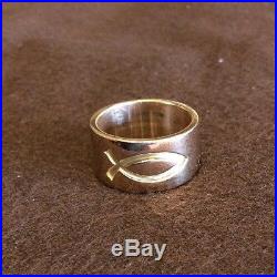 James Avery 14k Yellow Gold Ichthus Ring Size 7.5 (11.8g) J
