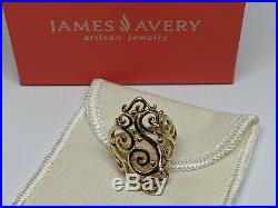James Avery 14k Yellow Gold Long Sorrento Ring Size 9 1.25 Tall withBox & Bag