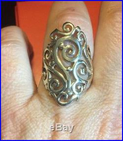 James Avery 14k Yellow Gold Long Sorrento Swirl Ring Size 8