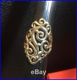 James Avery 14k Yellow Gold Long Sorrento Swirl Ring Size 8