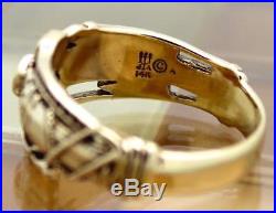 James Avery 14k Yellow Gold Martin Luther Ring With Diamond Size 9, 7.1G RETIRED
