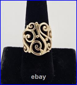 James Avery 14k Yellow Gold Open Sorrento Scroll Ring Size 7 7.0g