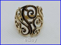 James Avery 14k Yellow Gold Open Sorrento Swirl Ring Size 8 FREE SHIPPING