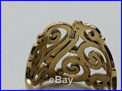 James Avery 14k Yellow Gold Open Sorrento Swirl Ring Size 8 FREE SHIPPING