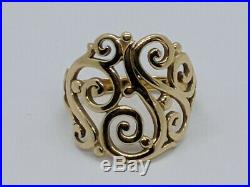 James Avery 14k Yellow Gold Open Sorrento Swirl Ring Size 9 FREE SHIPPING