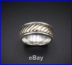 James Avery 14k Yellow Gold Sterling Silver Rope Wedding Band Ring Size 7 RG1978