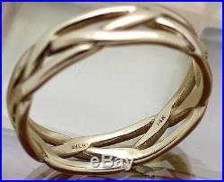 James Avery 14k Yellow Gold Tresse Woven Wedding Band Ring Size 8, 4.1G RET$280