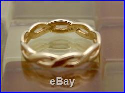 James Avery 14k Yellow Gold Twisted Wire Ring Size 7.5, 2.5 Grams. RETAIL $220