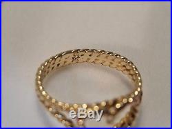 James Avery 14k Yellow Gold Twisted Wire Rope Heart Ring Size 6