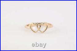 James Avery 14k Yellow Gold Two Hearts Together Ring Size 8 (2.38g.)