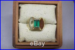 James Avery 14k Yellow Gold Vasar Emerald Monaco Ring Size 7 Rare Retired