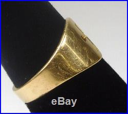 James Avery- 14k Yellow Gold Wide Crosslet Band Ring Size 9.5