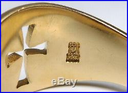 James Avery- 14k Yellow Gold Wide Crosslet Band Ring Size 9.5