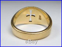 James Avery- 14k Yellow Gold Wide Crosslet Band Ring Size 9.5