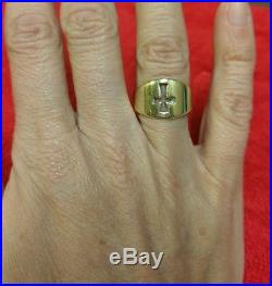 James Avery 14k Yellow Gold Wide Crosslet Ring Size 6.25