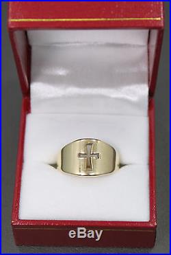 James Avery 14k Yellow Gold Wide Crosslet Ring Size 7.5