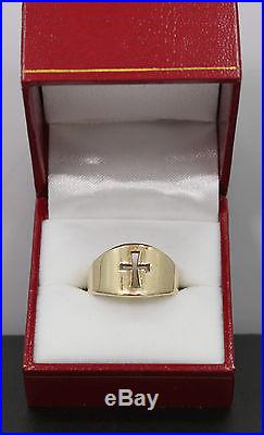 James Avery 14k Yellow Gold Wide Crosslet Ring Size 7.5