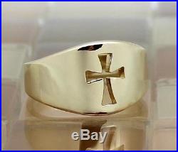 James Avery 14k Yellow Gold Wide Crosslet Ring Size 8.5, 7.2 Grams RETAIL $760