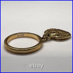 James Avery 14k Yellow Golds and Dollar Dangle Charm Ring Size 3