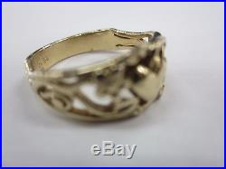 James Avery 14k gold Heart flowers filigree band Ring Size 7