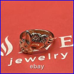James Avery 14k gold Retired butterfly with Flowers on Branch ring Size3.5