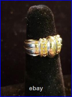James Avery 14k gold Thatched ring RETIRED. (sz 3.5/wt 6.78g) RK-293