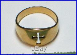 James Avery 14k gold Wide Crosslet Band Ring, Size 10, R200A