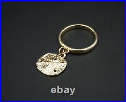 James Avery 14k gold sand dollar charm ring designer size 5.5