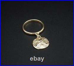 James Avery 14k gold sand dollar charm ring designer size 5.5